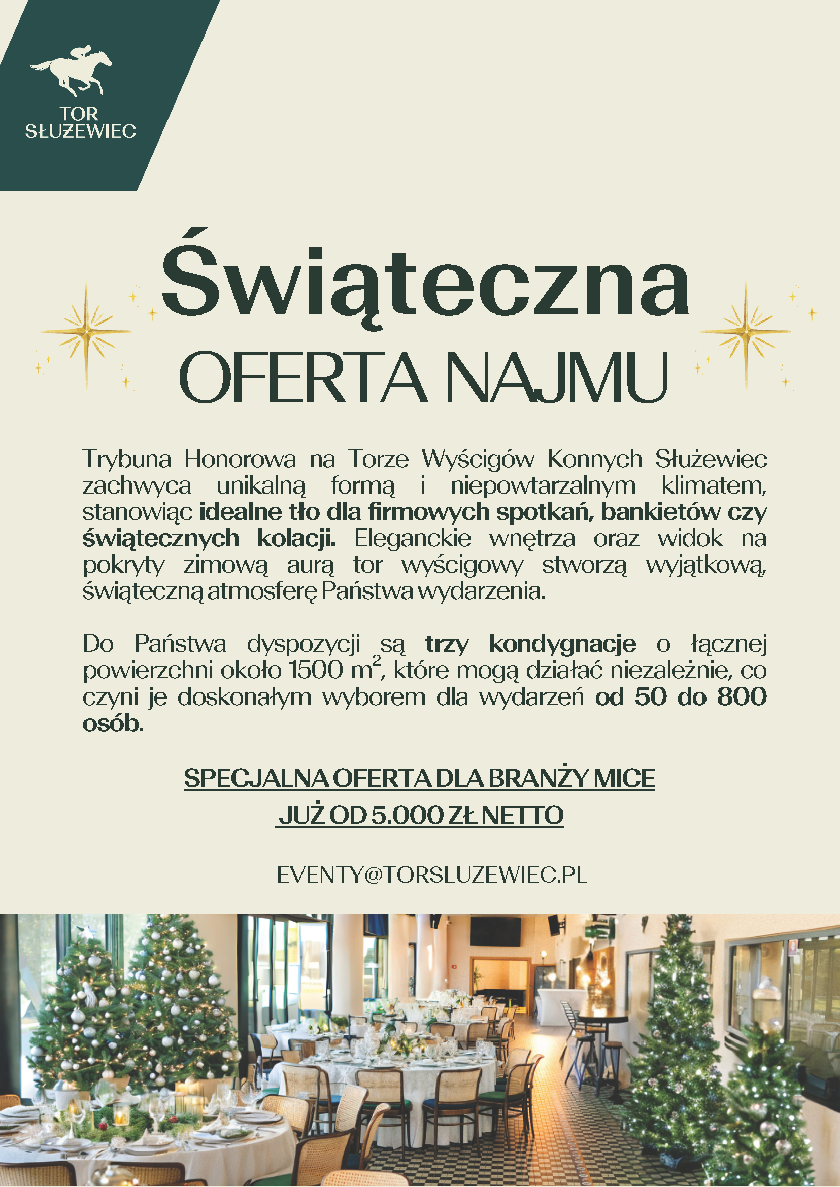 Venue tor służewiec oferta świąteczna